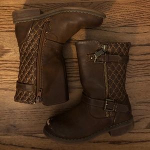 Lil Chevelle Girls Size 10 Brown Riding Boots Flannel Lined